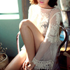 韩国蕾丝钩花蝙蝠袖长袖性感沙滩衣 比基尼罩衫 防晒衣沙滩裙长裙