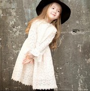 女童连衣裙秋冬2021白色蕾丝优雅公主裙子质量好小中大童母女清货