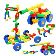 350g轮管拼插积木塑料拼插积木桌面幼儿园，早教儿童益智玩具