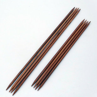 长 碳化织毛衣针 竹子毛线针 黑灰色直棒针 DIY编织工具