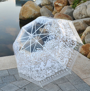 日单长柄透明雨伞创意手柄日系清新果冻蕾丝公主阿波罗拱形蘑菇伞