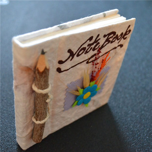 泰国手工古纸笔记本子复古小记事本旅游纪念品创意花草纸学生