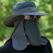 钓鱼帽子男士遮脸360度防护中老年，户外防晒防紫外线遮阳渔夫帽男