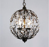 美式复古铁艺个性水晶灯北欧球形，艺术水晶客厅餐厅田园树枝吊灯