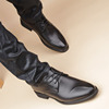 男士英伦尖头皮鞋内增高男式鞋5cm韩版工作休闲鞋青年德比鞋结婚