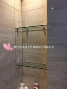 钢化玻璃壁龛隔板/卫生间置物架/角落架/浴室淋浴房置物架/可定制