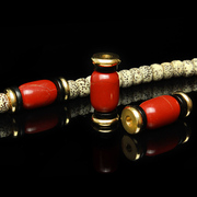 藏式鸡肝石红玛瑙战国红石鼓，珠桶珠隔珠配件diy佛珠手链手串配饰