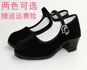 老北京布鞋女鞋黑色工作鞋酒店，礼仪鞋迎宾红色，舞蹈鞋中跟软底单鞋