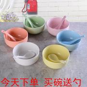 个性陶瓷碗米饭碗吃饭碗 家用日式可爱碗筷勺子三件套装 4个6个10