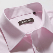 雅戈尔长袖衬衫男商务，绅士免烫衬衣中年，休闲方领男粉色衬衫