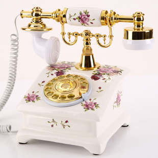 悦旗陶瓷仿古欧式古董电话机复古家用时尚创意座机电话机