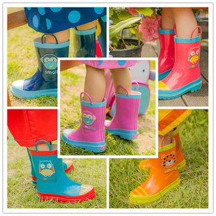 韩国smally男女儿童，环保橡胶时尚雨鞋，宝宝雨靴雨衣