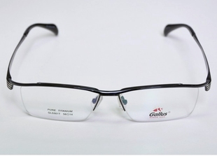 Gallus捷罗斯眼镜架纯钛近视眼镜框大脸GLS861T 56-14-140