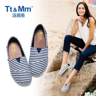 Tt&Mm/汤姆斯女鞋夏季薄款帆布鞋一脚蹬轻便懒人软底休闲玛丽布鞋