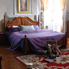 实木双人床1.8水曲柳木纹红椿木，家具美式乡村床，1.5欧式田园成人床