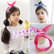韩版儿童饰品多色布艺兔耳朵，发箍女童发带儿童头饰女童发夹