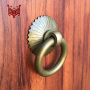 铜拉环中式仿古纯铜家具柜门，圆环简约铜环抽屉中药柜橱柜拉手把手