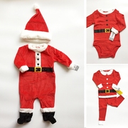 卡特Carter's圣诞老人套装 男女童分体纯棉家居服睡衣 婴儿包屁衣