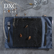 dxc创意陶瓷西餐餐具套装，牛排盘子日式个性，酒店餐厅白色方形平盘