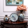 欧式陶瓷三件套美式花瓶，摆盘套装客厅装饰品，博古架玄关创意摆件