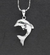 银时代925纯银饰品海豚项链，吊坠情人节礼物海豚挂坠动物挂坠
