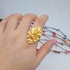 百搭月季花戒指活口可调节镀金饰品指环黄金色仿真沙金戒指女