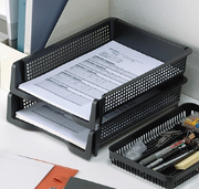 日本进口inomata收纳筐办公桌面收纳篮叠加式A4纸收纳盒文件整理