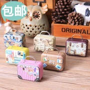 复古手提箱迷你旅行箱铁盒，喜糖盒零钱包创意礼物，硬币盒创意
