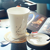 简约陶瓷马克杯大容量陶瓷，杯子水杯创意情侣，对杯咖啡杯星座杯带盖