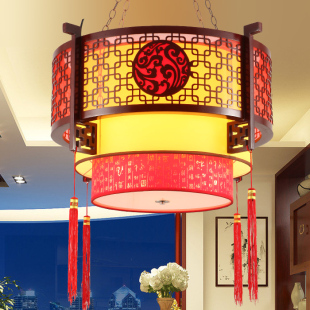 中式吊灯具酒店中国风茶楼餐厅包厢复古灯饭店大厅别墅古典羊皮灯