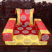 中式沙发坐垫抱枕腰枕红木椅垫，8cm厚海绵座垫椅垫靠垫套装
