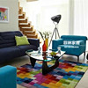 加厚腈纶地毯现代简约客厅茶几，地毯卧室床边毯满铺定制彩色格子