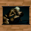 酒店宾馆装饰画有框挂墙画浴室浪漫激情情侣，大尺寸巨幅艺术画海报