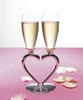 RedBox结婚礼物 纪念日礼物 新人喝交杯酒 镀银香槟对杯 合一的心