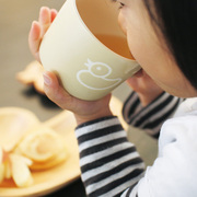 zakka厨房杂货日本儿童陶瓷杯可爱动物图案浮雕哑光陶瓷早餐杯