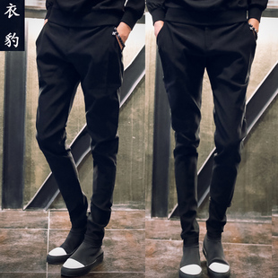 男裤子哈伦裤2021秋冬季韩版潮流休闲长裤，小脚修身加绒发型师