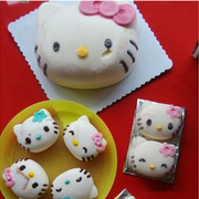 6连卡通凯蒂hellokitty猫硅胶，蛋糕甜点diy模具手工皂模具耐高温