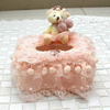 纸巾盒粉色韩式可爱熊车用(熊，车用)家用布艺蕾丝纸巾盒纸巾抽卫生