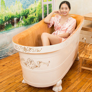瀚匠橡木浴桶成人泡澡桶，加厚实木木桶洗澡盆，家用木质泡澡桶浴缸