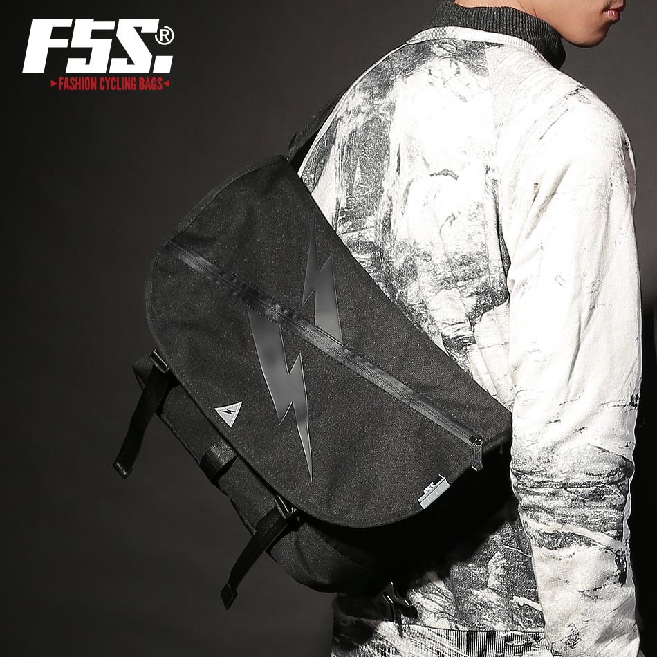 F5S潮男街头背包 女高中学生单肩书包斜挎死