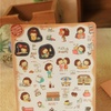 Otaku-韩国饼干女孩贴纸 卡通日记贴纸 相册装饰贴纸 5张/套