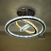 简约现代LED水晶吊灯客厅灯具餐厅灯三头吊灯创意个性圆环形灯饰
