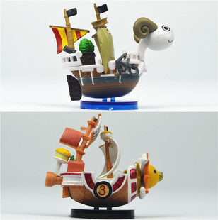 海贼王黄金梅丽号万里阳光号海贼船小号模型，摆件动漫玩偶蛋糕装饰