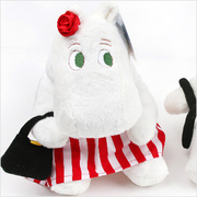 韩国进口戴红花红色花朵Moomin姆明妈妈河马公仔毛绒玩具玩偶