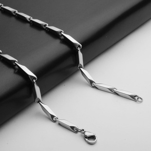 不锈钢项链钛钢饰品配链粗菱形链，手工四方链长瓜子链吊坠基本配链