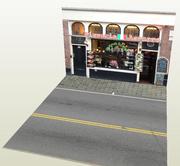 必胜客欢乐餐厅披萨店，pizza商业街车模汽车场景模型