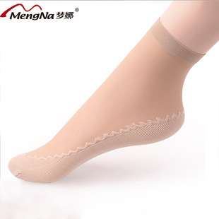梦娜12双短丝袜夏季薄款包芯，丝棉底透气防臭防滑防勾女短袜