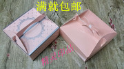 6寸蛋糕盒粉红蝴蝶结芝士蛋糕盒手提西点盒慕斯盒西点盒满就