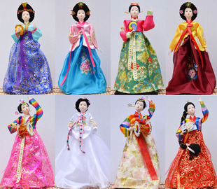 韩国民俗人偶娃娃，朝鲜人偶韩服女孩家居，装饰品摆件结婚礼物35cm