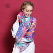 长款围巾印花羊绒莫代尔棉，混纺长巾viesca尼泊尔地图文创多配色